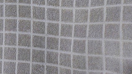 Grey Textured Towel Fabric Background Square Pattern Home Decor Textile