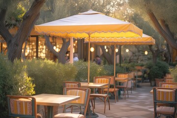 Fototapeta premium Dining tables of the cafe at outdoor