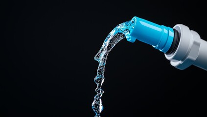 Leaks and plumbing problems are represented by water splashing from a burst pipe.