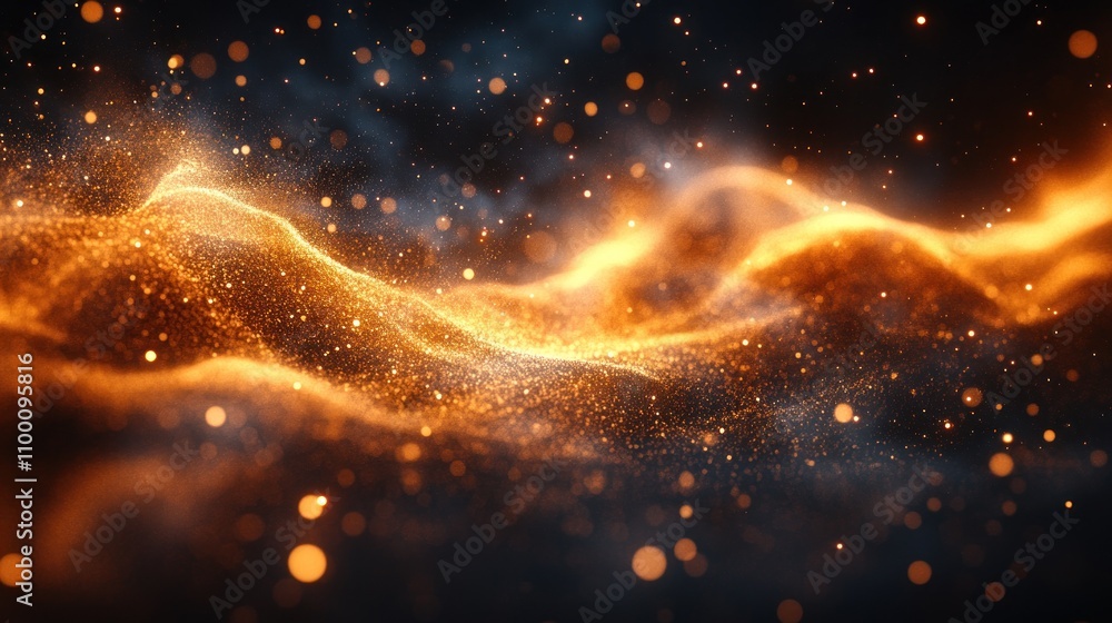 Aufkleber abstract waves of light and particles create a mesmerizing, dynamic visual effect.