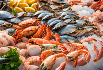 seafood platter with a mix of fresh clams and shrimp