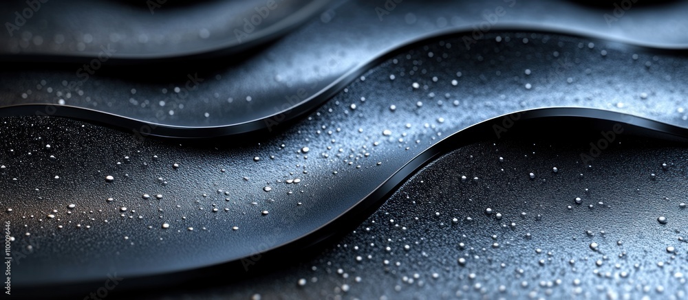 Poster abstract close-up of wavy surfaces with droplets, emphasizing texture and depth.
