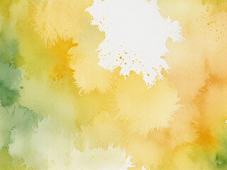 abstract watercolor background with splashes watercolor style background for a greeting card in shades of chartreuse with minimal orange
