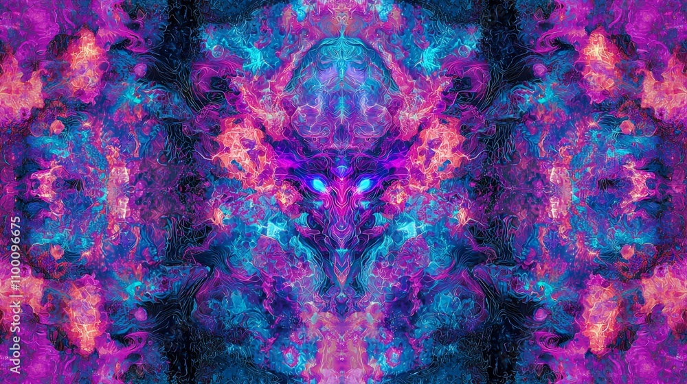 Poster abstract ai-generated colorful complex design