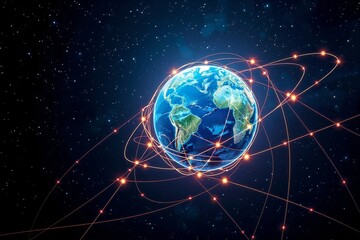 Obraz premium Globale Vernetzung – Eine leuchtende Verbindung.