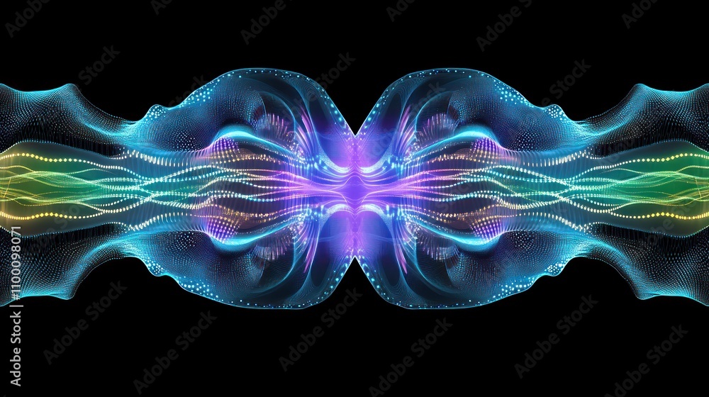 Poster abstract representation of interconnected minds with vibrant colors and flowing patterns.