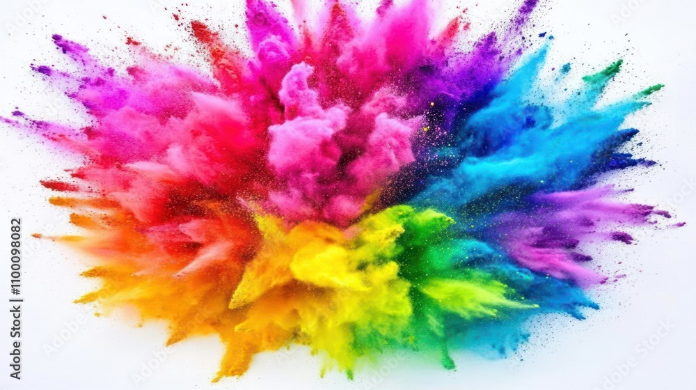 Poster a vibrant explosion of colored powder creating a dynamic and artistic visual display.