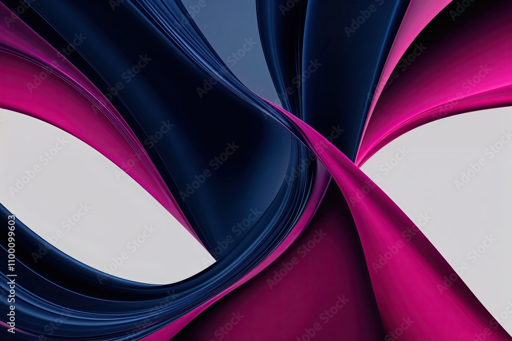 Poster dynamic fluid background design in navy and magenta gradient colors