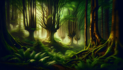 An image of a beautiful magic forest nandscape