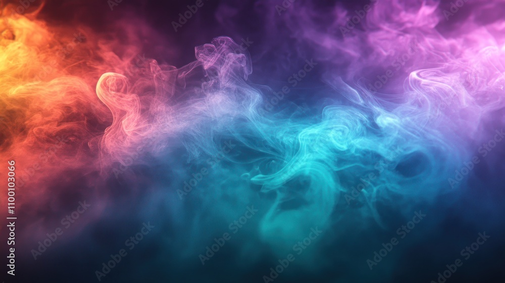 Poster a vibrant swirl of colorful smoke creating an abstract and dynamic visual effect.