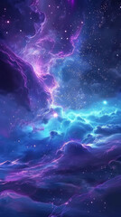 4K Cosmic Landscape with Vibrant Colors & Hyper-Realistic Details. Depth and dimension. Background, planets, nebula, stars, meteors