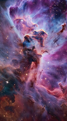 4K Cosmic Landscape with Vibrant Colors & Hyper-Realistic Details. Depth and dimension. Background, planets, nebula, stars, meteors