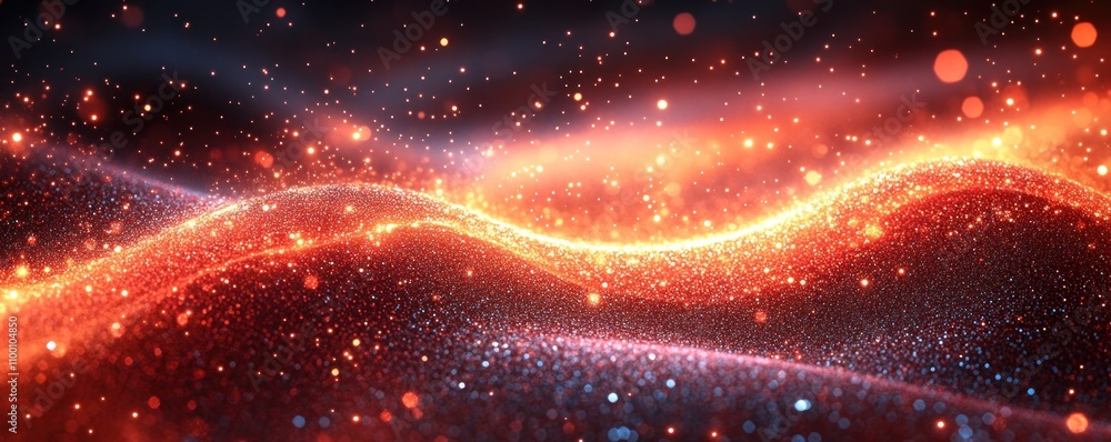 Poster abstract waves of light and color creating a dynamic, energetic visual experience.