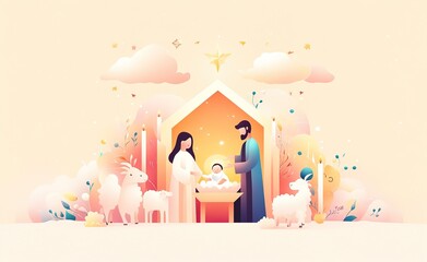 Obraz premium Illustration of Epiphany.A Christian festival.