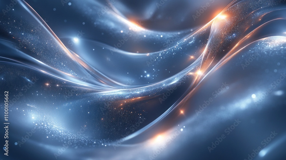 Poster abstract waves of light and color create a mesmerizing, fluid visual effect.