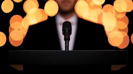 Elegant Gala Dinner Fundraiser with Microphone Setup