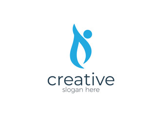 Fototapeta premium creative people logo, Abstract people logo, people active logo design vector template