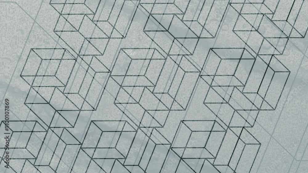 Poster Flat pattern with an optical illusion on a light gray surface. 3d rendering 4K