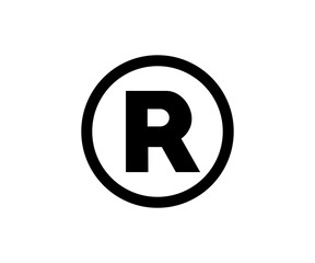 Registered trademark icon. Copyright mark symbol icon. Intellectual property sign illustration on transparent background PNG. 
