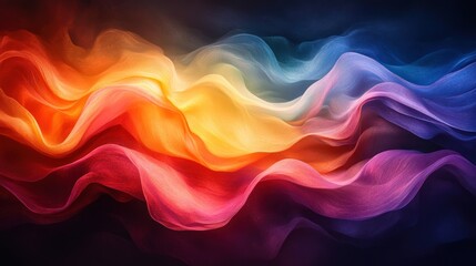 Obraz premium A vibrant, flowing abstract design with colorful waves and smooth gradients.