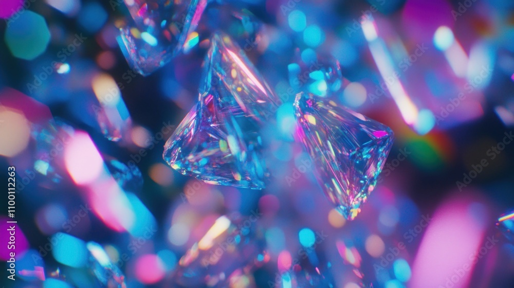 Aufkleber a vibrant display of colorful, sparkling crystals creating a mesmerizing visual effect.