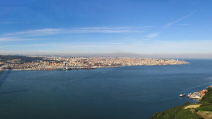 View of the Tagus or Tejo River and the city of Lisbon