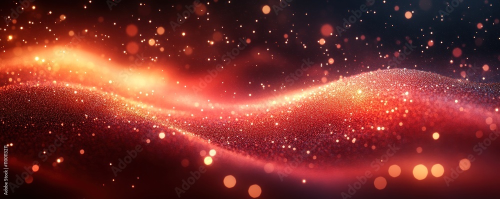 Poster a vibrant abstract representation of flowing light and particles, evoking a sense of movement.