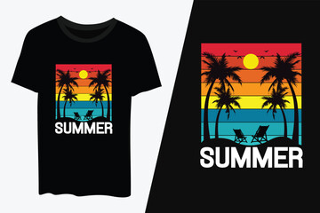 Beach vacation summer t-shirt, summer t shirt design template