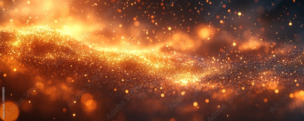 Poster a mesmerizing display of glowing particles creating a dreamy, ethereal atmosphere.