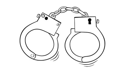 Hand-drawn illustration of handcuffs suitable for multipurpose