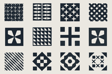 Fototapeta premium Abstract Brutalist Geometric Shape Collection in Bold Minimalist Style