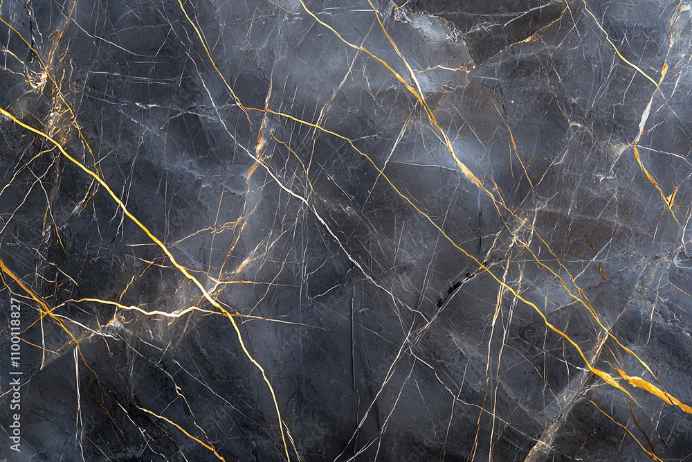 Poster abstract marble texture with intricate golden veining on a dark gray background. elegant and sophist