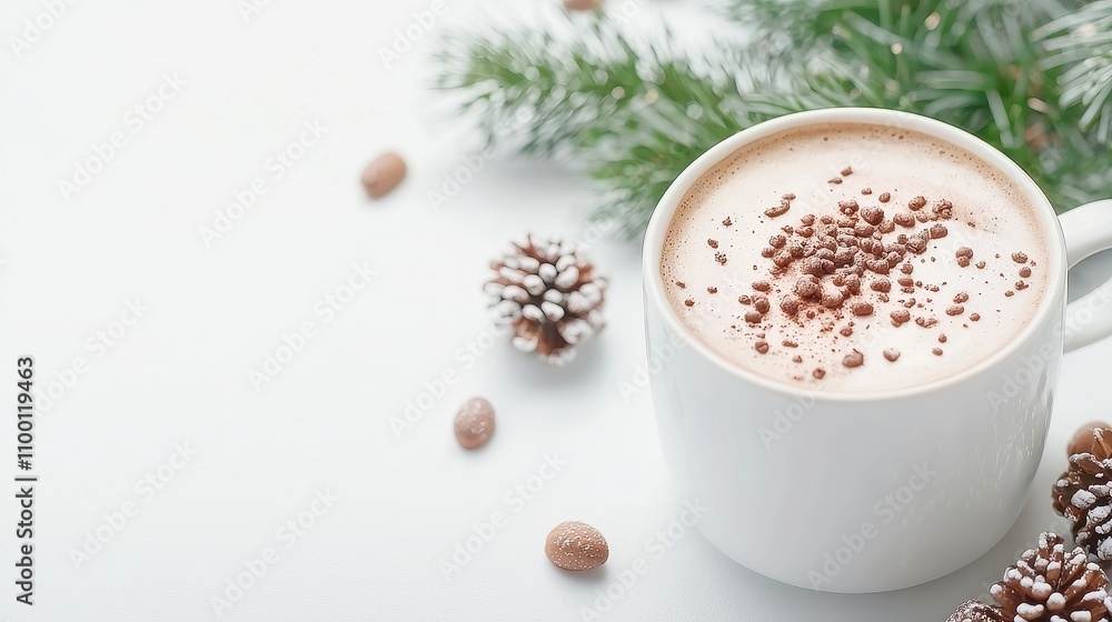 Poster cocoa bliss, a rich display of cocoa beans in a serene setting, highlighting their deep brown hues a