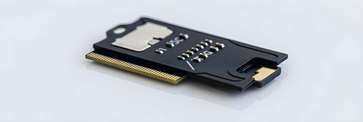 Close-up shot of a Compact Secure Digital Storage Card on a White Background