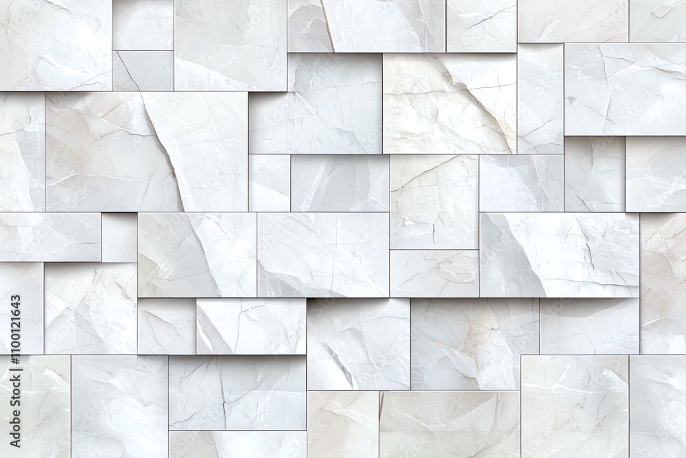 Poster elegant white textured stone wall with modern geometric patterns, perfect for backgrounds and archit