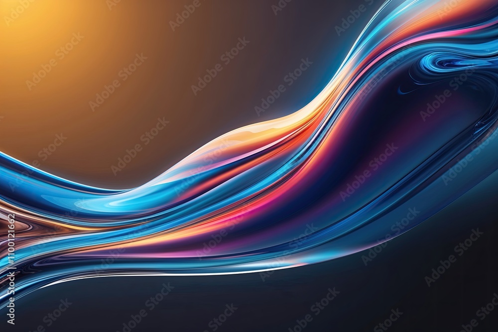 Poster inspiring fluid energy design with vibrant gradient backgrounds for dynamic visual impact