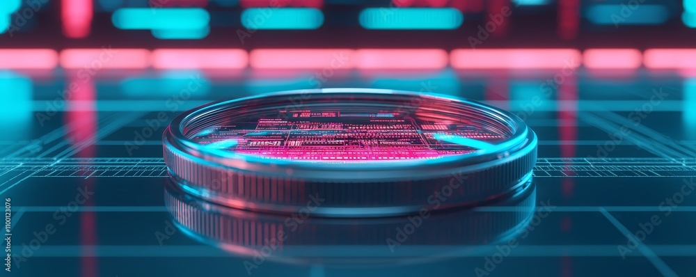Poster exploring virtual technology through a magnifying lens