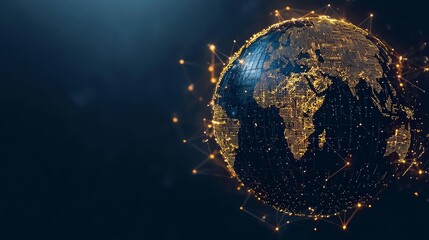 Obraz premium Glowing Digital Globe Against Dark Background