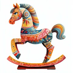 Obraz premium wooden colored horse icon 3d 
