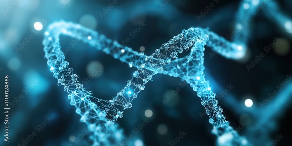 Poster a vibrant, abstract representation of a dna double helix structure, showcasing intricate details and