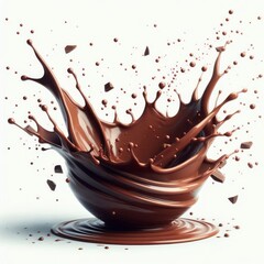 liquid chocolate splash isolated on white or transparent png
