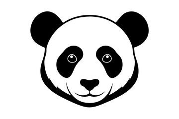 panda head silhouette with white background