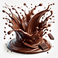 liquid chocolate splash isolated on white or transparent png
