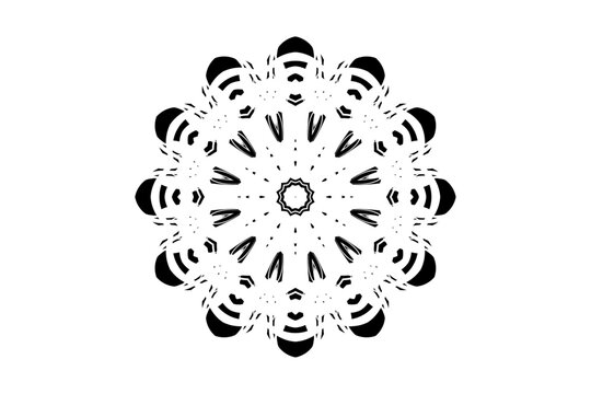 recommend clip art: Intricate Mandala Design Featuring Flower Petals and Geometric Balance
                    