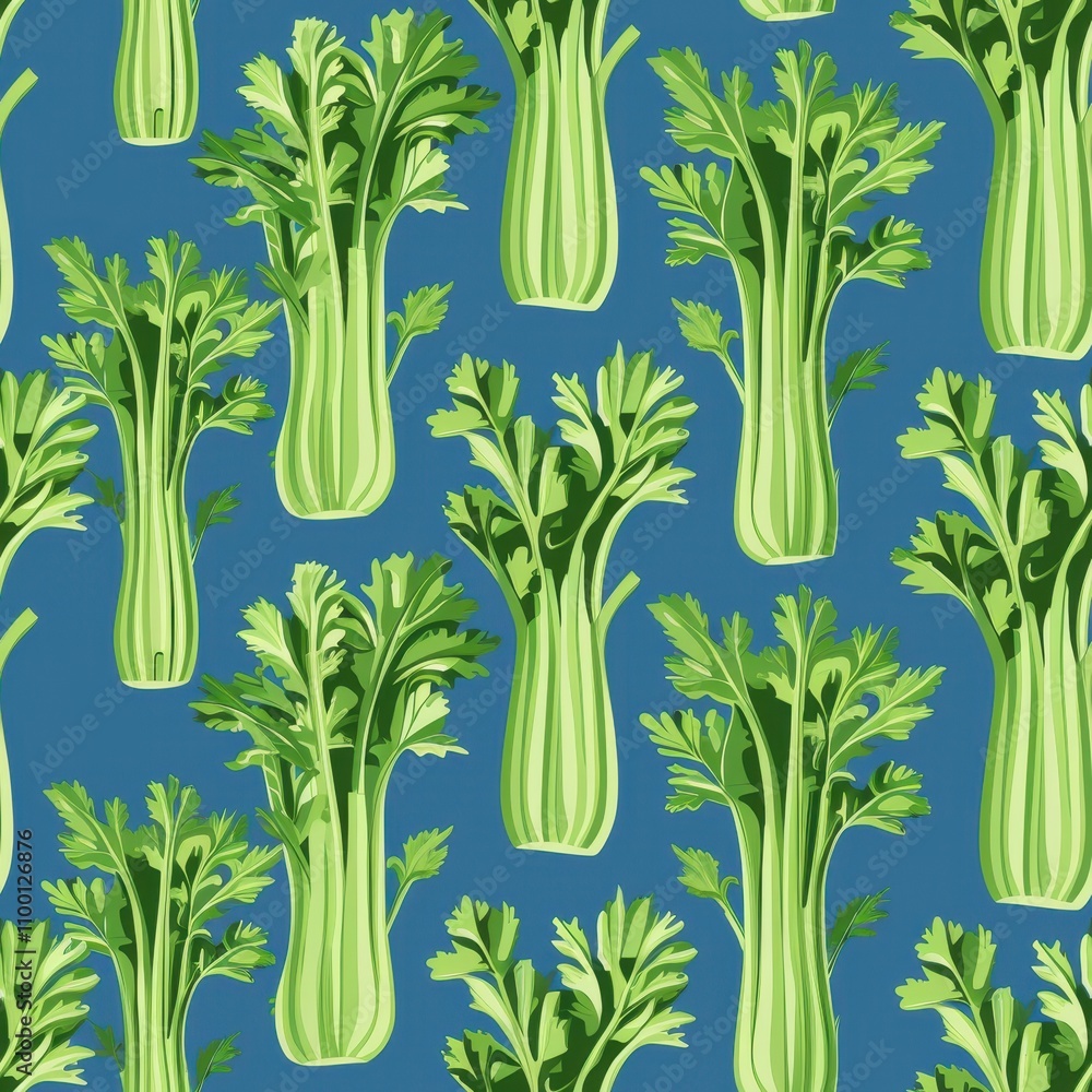 Poster minimal seamless celery pattern design for fabric background or creative projects