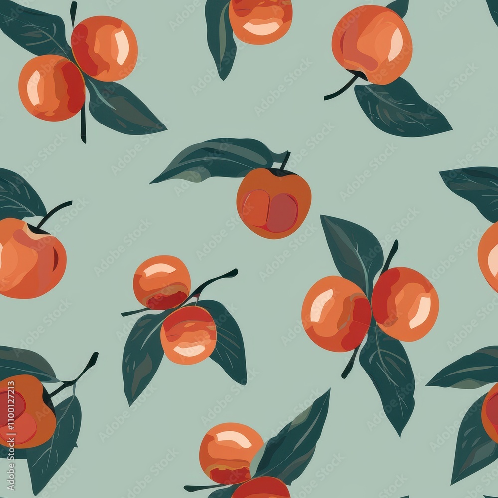 Poster seamless minimal jujube pattern for fabric design with elegant green background