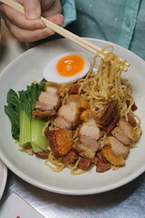 Egg Noodle with crispy pork