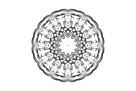recommend clip art: Geometric Mandala Design with Starburst Center and Detailed Patterns
                    