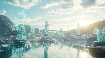 Fototapeta premium The digital world of the future