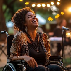 Happy Woman at Outdoor Concert